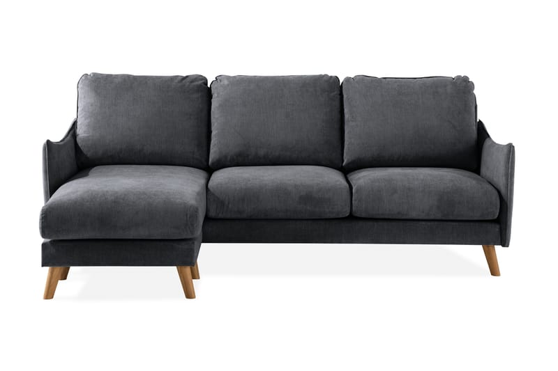 Trend Lyx 3-istuttava divaanisohva Vasen, Tummanharmaa/Tammi