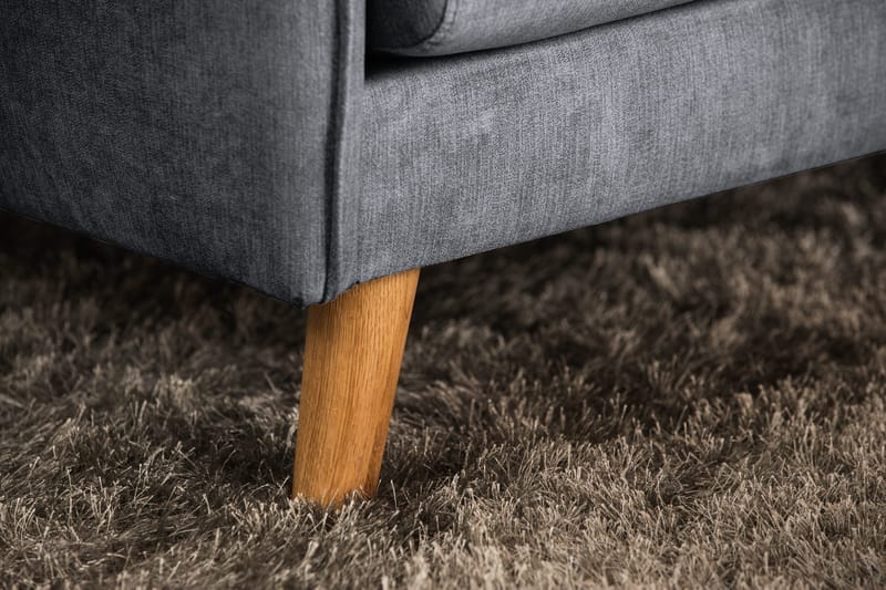 Trend Lyx 3-istuttava divaanisohva Vasen - Tummanharmaa/Tammi - Huonekalut - Sohva - Divaanisohva - 4 istuttava sohva divaanilla