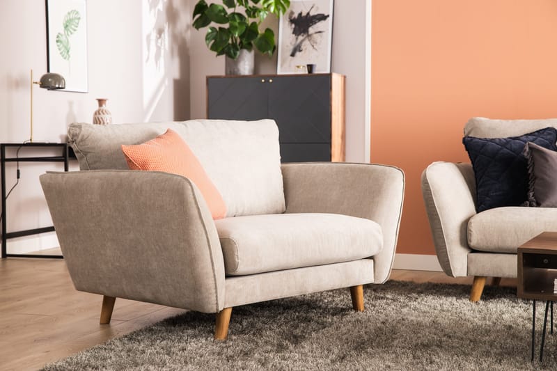 Trend Lyx 3-istuttava Vasenkätinen L-muotoinen Divaanisohva Kankaalla - Beige - Huonekalut - Sohva - Divaanisohva
