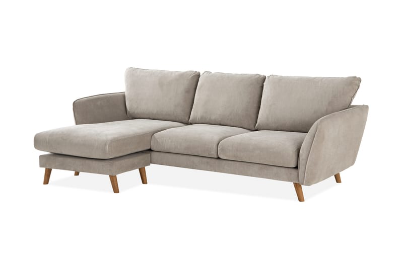 Trend Lyx 3-istuttava Vasenkätinen L-muotoinen Divaanisohva Kankaalla - Beige - Huonekalut - Sohva - Divaanisohva