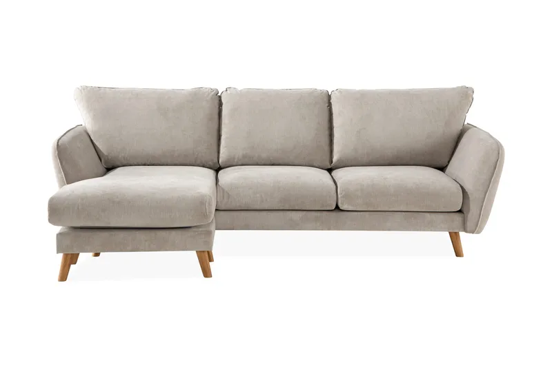 Trend Lyx 3-istuttava Vasenkätinen L-muotoinen Divaanisohva Kankaalla, Beige