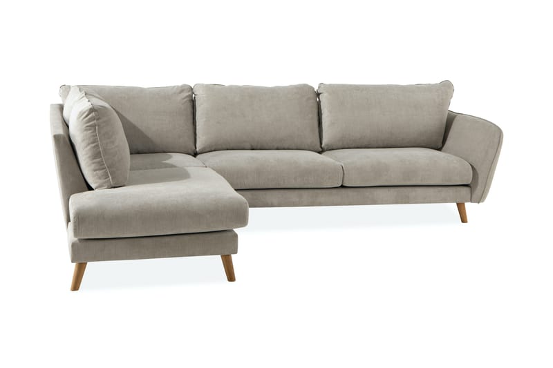 Trend Lyx 3-istuttava Vasenkätinen L-muotoinen Divaanisohva Kankaalla - Beige - Huonekalut - Sohva - Divaanisohva