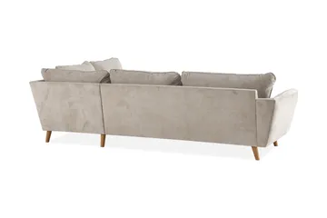 Trend Lyx 4-istuttava Oikeakätinen L-muotoinen Divaanisohva Kankaalla - Beige - Huonekalut - Sohva - Divaanisohva