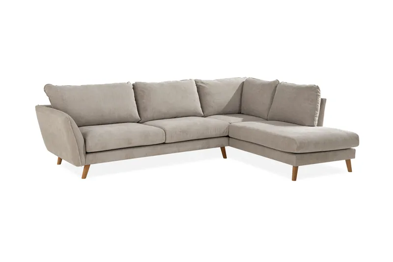 Trend Lyx 4-istuttava Oikeakätinen L-muotoinen Divaanisohva Kankaalla - Beige - Huonekalut - Sohva - Divaanisohva