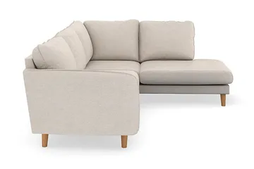 Trend Lyx 4-istuttava Oikeakätinen L-muotoinen Divaanisohva Kankaalla - Beige - Huonekalut - Sohva - Divaanisohva
