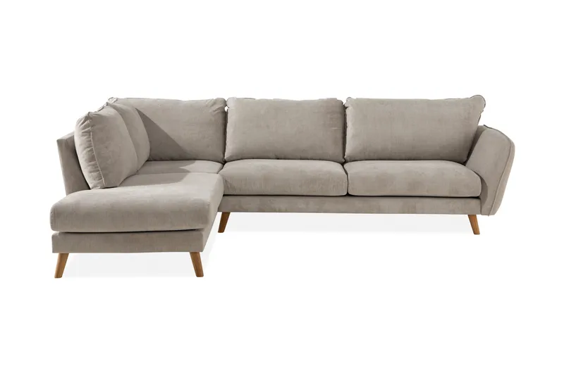 Trend Lyx 4-istuttava Vasenkätinen L-muotoinen Divaanisohva Kankaalla - Beige - Huonekalut - Sohva - Divaanisohva