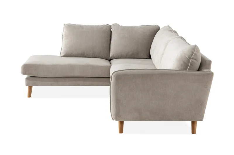 Trend Lyx 4-istuttava Vasenkätinen L-muotoinen Divaanisohva Kankaalla - Beige - Huonekalut - Sohva - Divaanisohva