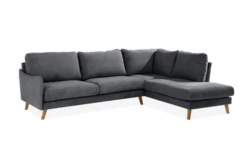 Trend Lyx Leposohva Oikea - Tummanharmaa/Tammi - Huonekalut - Sohva - Divaanisohva