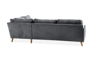 Trend Lyx Leposohva Oikea - Tummanharmaa/Tammi - Huonekalut - Sohva - Divaanisohva