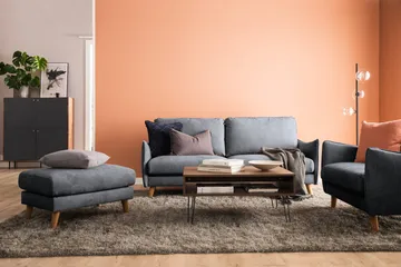 Trend Lyx Leposohva Vasen - Tummanharmaa/Tammi - Huonekalut - Sohva - Divaanisohva