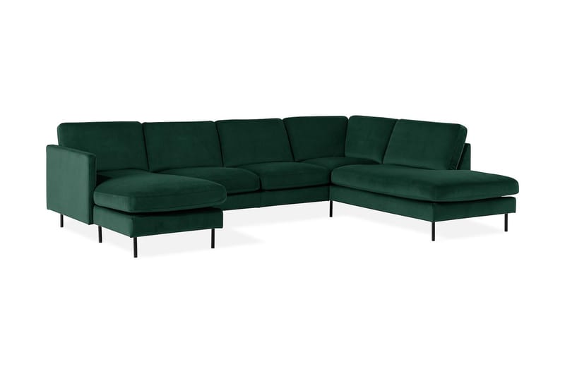 U-sohva Elion divaanilla Sametti Vasen - Vihreä - Huonekalut - Sohva - Divaanisohva