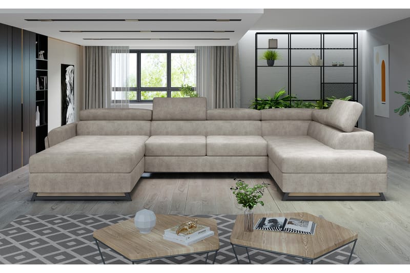 U-sohva Osettia Divaanilla Vasen - Beige - Huonekalut - Sohva - Divaanisohva
