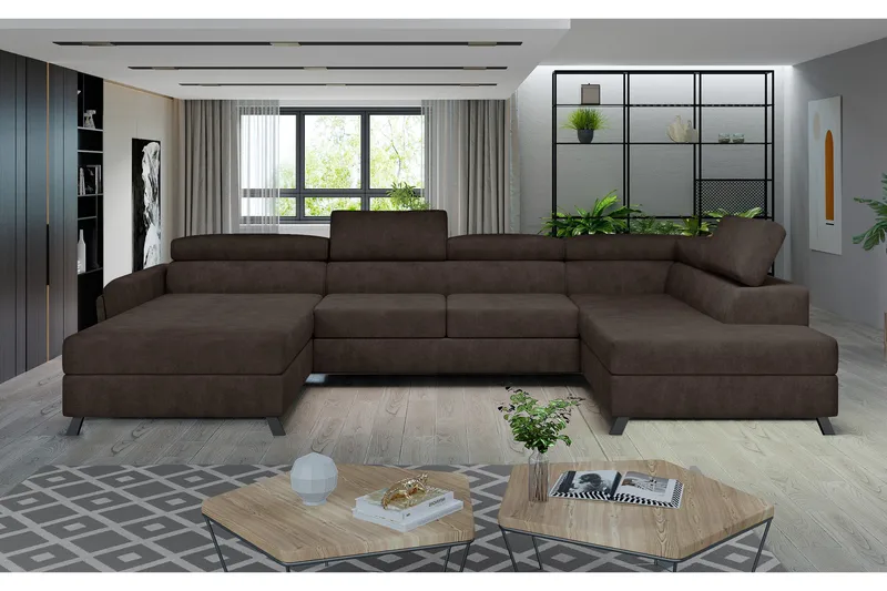 U-sohva Osettia Divaanilla Vasen - Ruskea - Huonekalut - Sohva - Divaanisohva