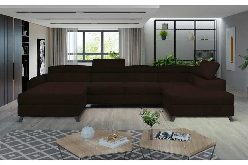 U-sohva Osettia Divaanilla Vasen - Ruskea - Huonekalut - Sohva - Divaanisohva