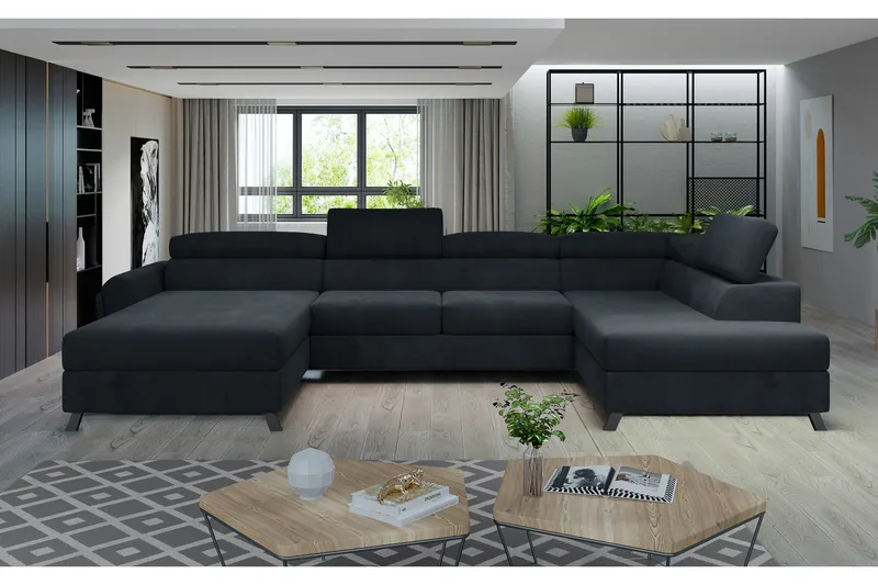 U-sohva Osettia Divaanilla Vasen - Tummanharmaa - Huonekalut - Sohva - Divaanisohva