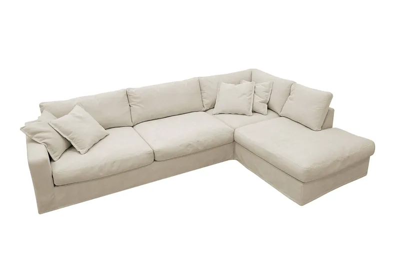 Valencia Extra Syvä 4-istuttava sohva divaanilla, oikea - Beige - Huonekalut - Sohva - Divaanisohva