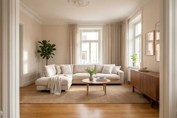 Valencia Extra Syvä 4-istuttava sohva divaanilla, vasen - Beige - Huonekalut - Sohva - Divaanisohva