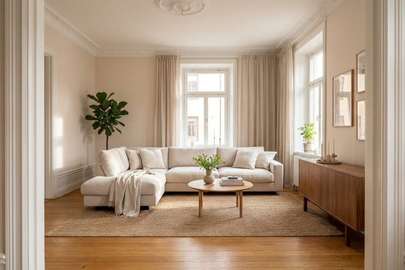 Valencia Extra Syvä 4-istuttava sohva divaanilla, vasen - Beige - Huonekalut - Sohva - Divaanisohva