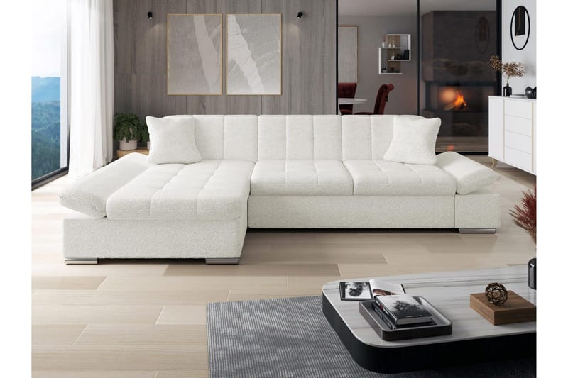 Vananda Divaanisohva, 3-istuttava - Valkoinen - Huonekalut - Sohva - Divaanisohva - 3 istuttava sohva divaanilla