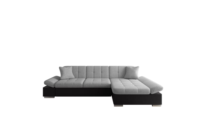 Vananda Sohva Divaanilla 3-istuttava Keinonahka - Musta / Harmaa - Huonekalut - Sohva - Divaanisohva - 3 istuttava sohva divaanilla