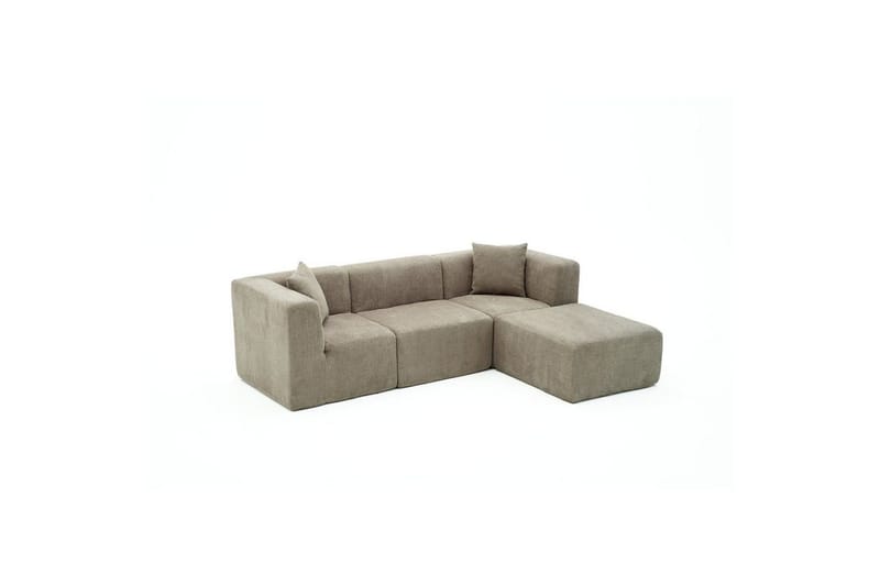 Veyno Sohva med Divan 3-sits - Harmaa - Huonekalut - Sohva - Divaanisohva - 3 istuttava sohva divaanilla