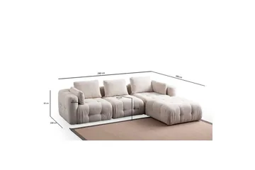 Yvara Sohva med Divan 4-sits - Beige - Huonekalut - Sohva - Moduulisohva - Moduulisohvakokonaisuus