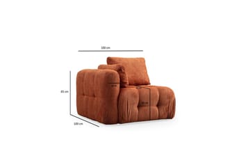 Yvara Sohva med Divan 4-sits - Oranssi - Huonekalut - Sohva - Moduulisohva - Moduulisohvakokonaisuus