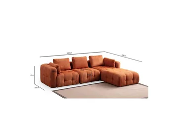 Yvara Sohva med Divan 4-sits - Oranssi - Huonekalut - Sohva - Moduulisohva - Moduulisohvakokonaisuus