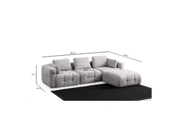 Yvara Sohva med Divan 4-sits - Vaaleanharmaa - Huonekalut - Sohva - Moduulisohva - Moduulisohvakokonaisuus