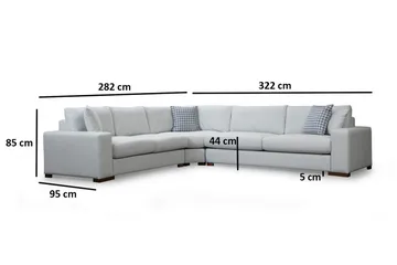 Divaanisohva Portiella - Beige - Huonekalut - Sohva - Kulmasohva