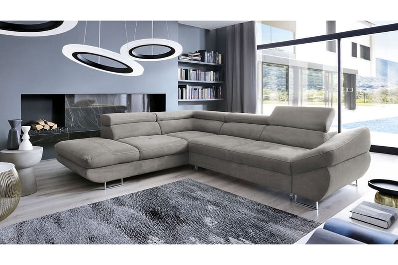 Divaanivuodesohva Fabio 280x235x88 cm - Beige/Harmaa - Huonekalut - Sohva - Vuodesohva