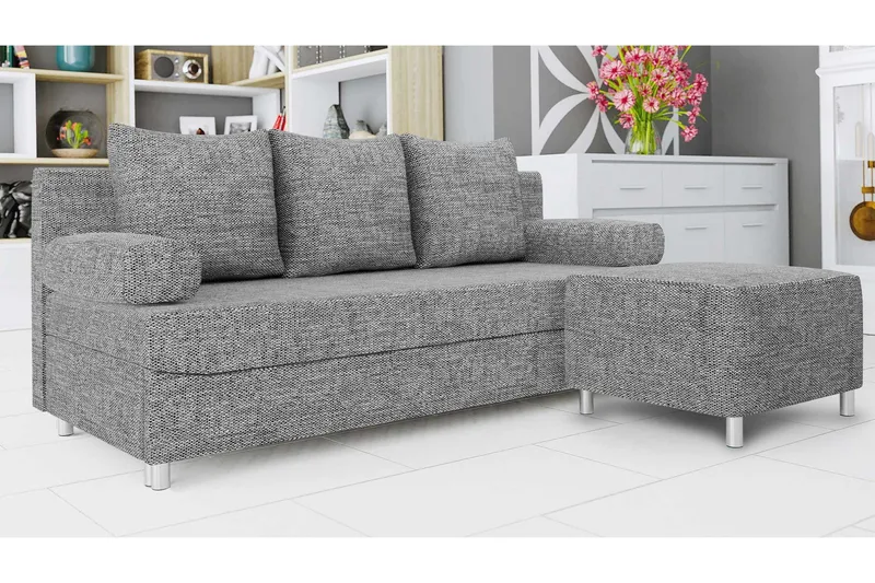 Eifion Vuodesohva 3-istuttava - Harmaa - Huonekalut - Sohva - Vuodesohva - 3 istuttava vuodesohva