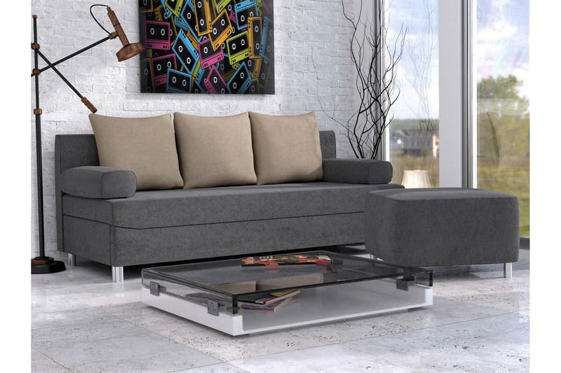 Eifion Vuodesohva 3-istuttava - Tummanharmaa - Huonekalut - Sohva - Vuodesohva - 3 istuttava vuodesohva