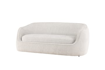 Elio 3-istuttava pehmeä kaareva sohva kangasta - Vaalea beige - Huonekalut - Sohva - 3:n istuttava sohva