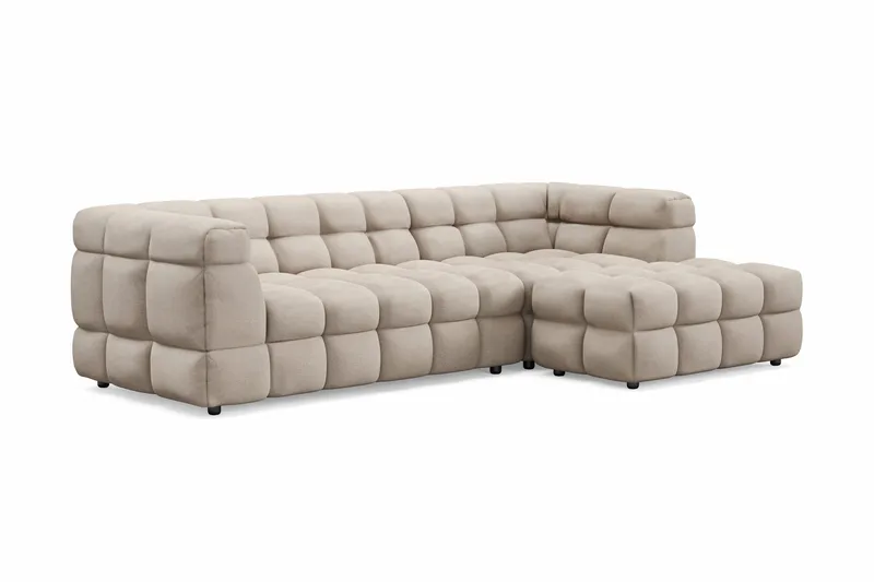 Elise Kupliva Sohvaryhmä 4-istuttava Divaanisohva Oikea + Nojatuoli - Beige - Huonekalut - Sohva - Sohvaryhmä