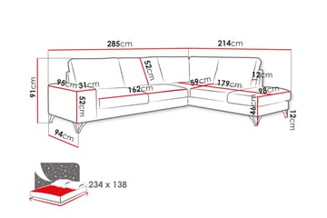 Emet Vuodesohva lepotuoliosalla 4-istuttava - Harmaa - Huonekalut - Sohva - Vuodesohva