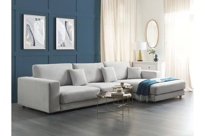 Ersi Kulmasohva 4-istuttava - Harmaa/Musta - Huonekalut - Sohva - Kulmasohva - Kulmadivaanisohva