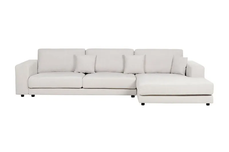 Ersi Kulmasohva 4-istuttava, Valkoinen/Musta