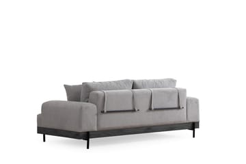 Eti 3-istuttava sohva 98 cm kangasta matalilla käsinojilla - Harmaa - Huonekalut - Sohva - 3:n istuttava sohva