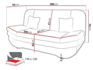 Figurelle 3-istuttava vuodesohva - beige - Huonekalut - Sohva - Vuodesohva