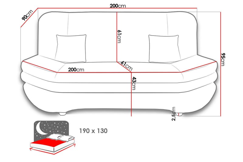Figurelle Vuodesohva 2-istuttava Bouclé - Vihreä - Huonekalut - Sohva - Vuodesohva