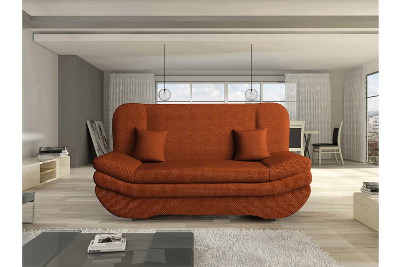 Figurelle Vuodesohva 2-istuttava Chenille - Oranssi - Huonekalut - Sohva - Vuodesohva
