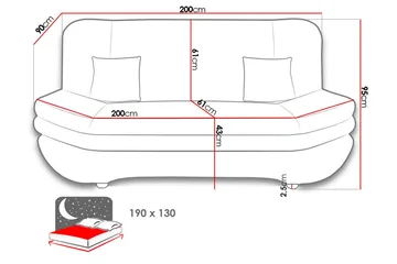 Figurelle Vuodesohva 2-istuttava Chenille - Valkoinen - Huonekalut - Sohva - Vuodesohva