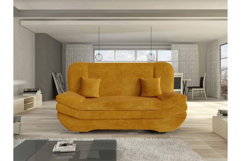 Figurelle Vuodesohva 2-istuttava Sametti - Keltainen - Huonekalut - Sohva - Vuodesohva