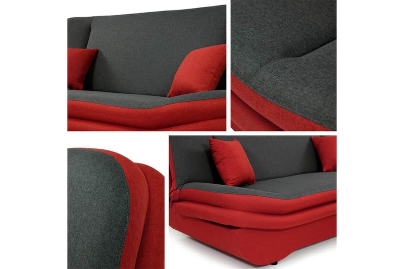 Figurelle Vuodesohva 2-istuttava Plyysi - Harmaa - Huonekalut - Sohva - Vuodesohva