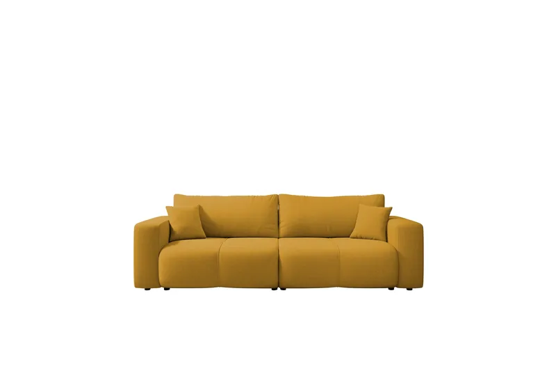 Flo Vuodesohva 3-istuttava Plyysi - Keltainen - Huonekalut - Sohva - Vuodesohva - 3 istuttava vuodesohva