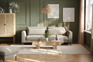 Florenz 3-istuttava Sohva Chenillellä - Harmaa/Beige - Huonekalut - Sohva - 3:n istuttava sohva