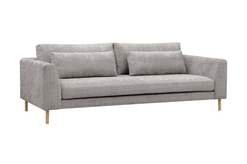 Florenz 3-istuttava Sohva Chenillellä - Vaaleanharmaa - Huonekalut - Sohva - 3:n istuttava sohva
