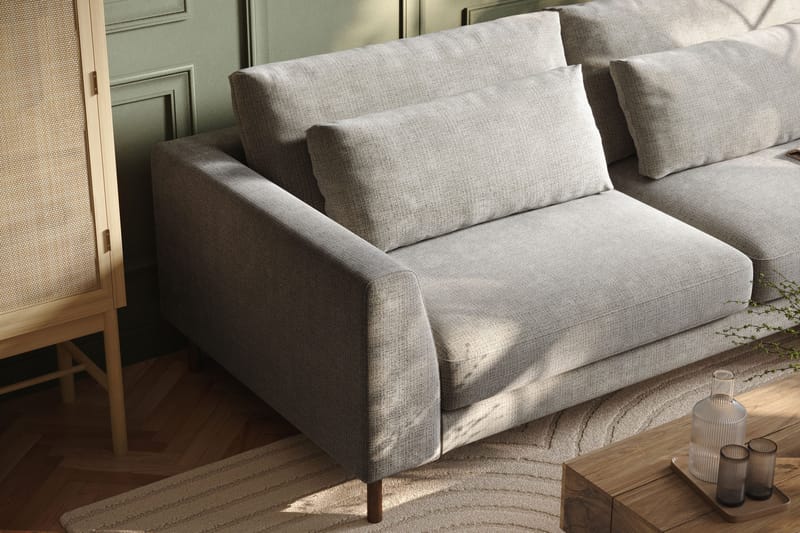 Florenz 3-istuttava Sohva Chenillellä - Vaaleanharmaa - Huonekalut - Sohva - 3:n istuttava sohva