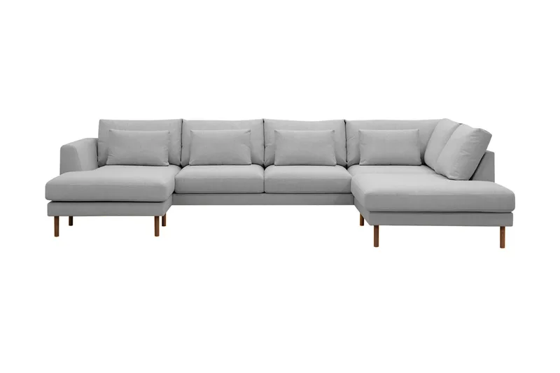 Florenz 4-istuttava Oikeakätinen U-muotoinen Sohva Divaanilla ja Divaanituolilla Kankaalla - Vaaleanharmaa - Huonekalut - Sohva - U-Sohva
